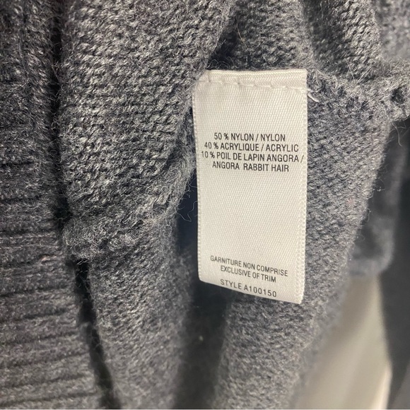 JERSEY by JACOB Womens Cowl Neck Sweater with Drawstring Grey Size Small - Picture 9 of 11